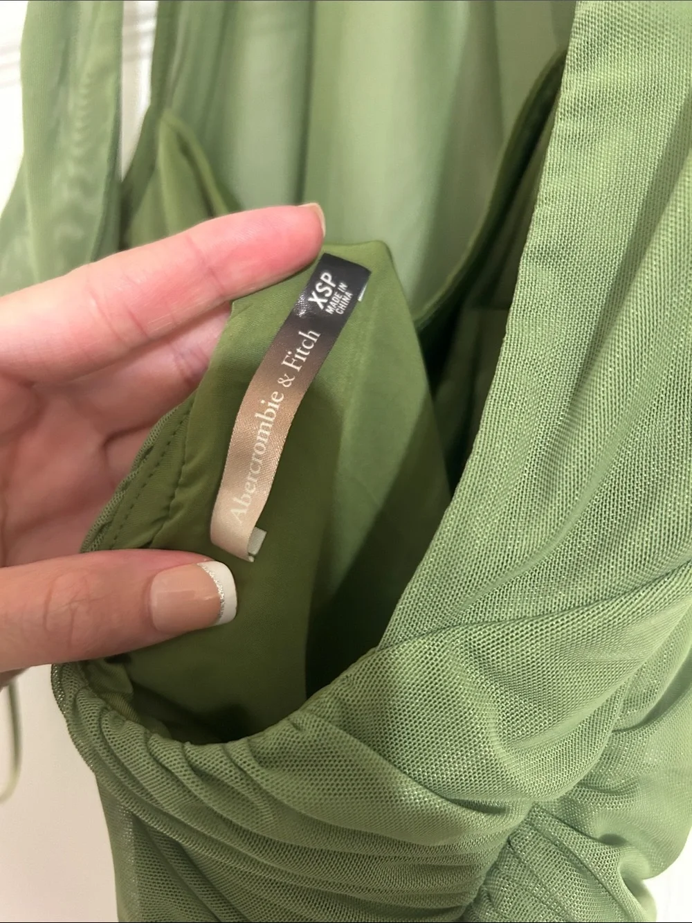 Abercrombie & Fitch Olive Halter Maxi Dress